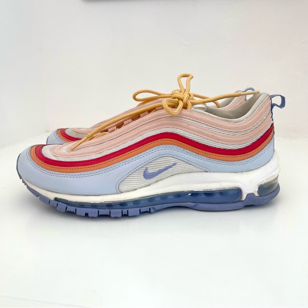 Nike Air Max 97 Football Grey Light Thistle Colorful Rainbow Tennis Shoes 9.5